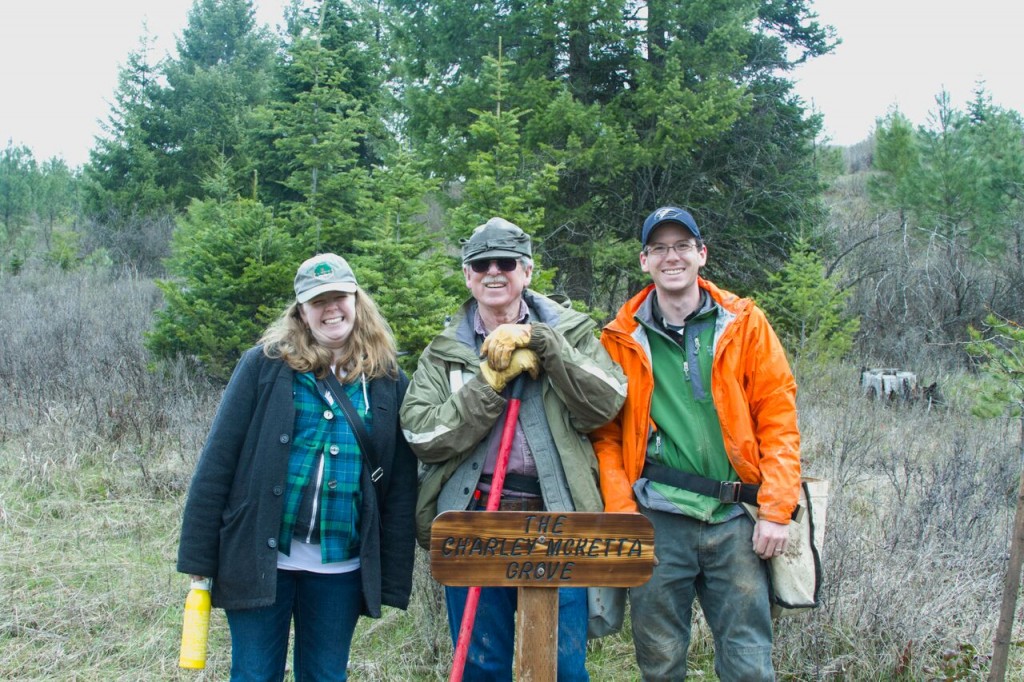 Birthday tree planting with my dad and brother, 2015